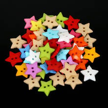 50PCs Plastic Sewing Buttons Scrapbooking Star Color Random Mixed 2-Holes 16mm Costura Botones Decorate bottoni botoes for DIY 2024 - buy cheap