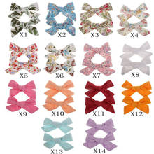 24Pcs/lot,3.2"Inch Flower Printted Hair Bow Clips,Baby Hairband,Fabric Hair bow for Girls hair clips or Hairtie hair accessories 2024 - buy cheap