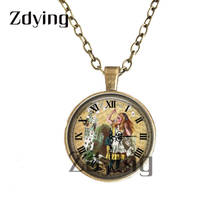 Zdying New Vintage Round Clock Pendant Necklaces Glass Photo Cabochon Charm Chain Choker For Women Jewelry Collares GZ011 2024 - buy cheap