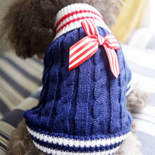 Puppy Dog Knit Sweater Pet Cat Warm Winter Classic Turtleneck Navy Sweaters Knitted Small Dogs Kitten Cats Soft Knitwear Jumper 2024 - buy cheap