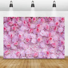 Laeacco Wedding Photo Backdrops Pink Roses Flowers Wall Floral Newborn Baby Shower Birthday Photography Backgrounds Photo Studio 2024 - buy cheap