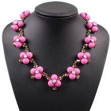 2021 New Arrival Fashion Resin Beads Collar Necklaces & Pendants Bead Flower Chain Choker Statement Necklace for Women 2024 - buy cheap