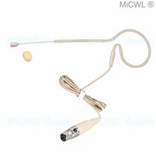 Beige Double Earhook Headworn Headset Microphone for Shure ULX SLX PGX UT UR Wireless Beltpack 2024 - buy cheap