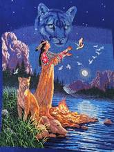 Top Quality Beautiful Lovely Counted Cross Stitch Kit Hidden Spirits Animals Tiger Birds Moon Lake at Night  dim 35055 2024 - buy cheap