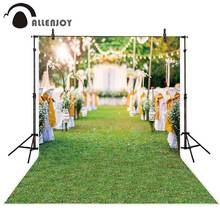 Allenjoy cerimônia de fundo para casamento, evento de noivado, jardim, guirlanda, fotografia, plano de fundo, luzes de casal, bokeh 2024 - compre barato