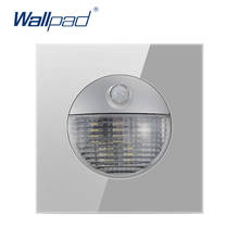 Wallpad-interruptor de luz com sensor de movimento, lâmpada de canto para corredor, luz de parede, painel de vidro de cristal cinza, 220v, 3w 2024 - compre barato