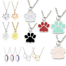 Lovely Pet Cat Dog Paw Necklace Women Gold  Enamel Animal Claw Foot Print Necklaces & Pendants Jewelry Gift For Dog Owners 2024 - buy cheap