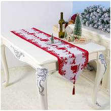 Cotton linen Christmas table runner decoration with table flag with tassel tablecloth Hotel home christmas party Decor 2024 - buy cheap