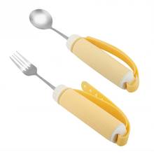 Arthritis Elderly Parkinson Adults Kids Utensil Eating Meal Spoon Fork Kit - Steel & Silicone Non Slip Design 2024 - buy cheap