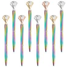 20pcs/lot Creative Ballpoint Pen Metal Cristal 1 MM Black Ink Colored Rotating Big Diamond Pen Stationery 2024 - buy cheap