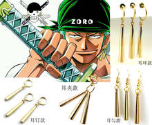 Anime One Piece Pirate Hunter Roronoa Zoro 4 Styles Cosplay Accessories Ear Drop Nail Clip Dangle Earrings Set Halloween Gift 2024 - buy cheap