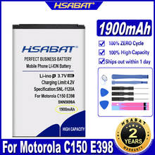 HSABAT SNN5699A 1900mAh Mobile Phone Battery for Motorola C150 E398 ROKR E1 ROKR E3 V810 Batteries 2024 - buy cheap