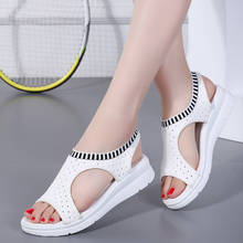 Size 35-42 Knitting Platform Wedge Sandals Women Summer Shoes Woman Casual Comfort Sport Sandals Women Slip On Flat Sandals 2024 - buy cheap