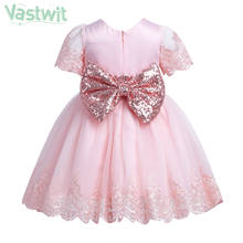 Newborn Clothes Infant Dresses For Baby Girl Wedding Party Princess Dress Lace Sequin 1st Year Birthday Dress 3 9 12 18 24 Month 2024 - buy cheap