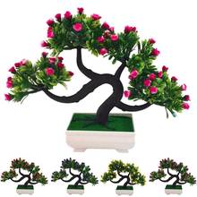 Jardim plantas artificiais flor árvore planta vaso bonsai festa de jardim mesa móveis decoração 2024 - compre barato