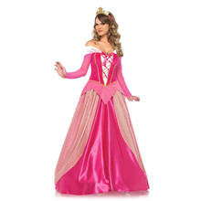 Fantasia de princesa aurora sexy rosa, traje longo de dia das bruxas, cosplay, fantasia de bela adormecida, para adultos e mulheres 2024 - compre barato