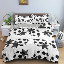 Conjuntos de roupa de cama padrão de futebol, capa de edredom em tamanho único/queen/king size, quarto de criança 2024 - compre barato