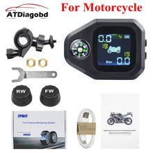 Tpms da motocicleta energia solar sistema de alarme monitoramento pressão dos pneus carregamento usb à prova dwireless água sem fio tpms com 2 sensores 2024 - compre barato