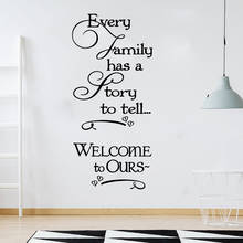 Every Family Has A Story Welcome Quote Wall Sticker Living Room Entryway Family Welcome Heart Wall Decal Bedroom Vinyl Decor 2024 - buy cheap