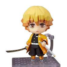 Figura de Anime Demon Slayer de 10cm, Agatsuma Zenitsu con cara alternativa, modelo de acción, muñeca para niños, mascotas, juguetes, kawiii, Pops de escritorio 2024 - compra barato