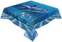 Sea View Blue Clean Water Shark Fish Tablecloth Washable Fabric Kitchen Dinning Table Top Decoration 2024 - buy cheap