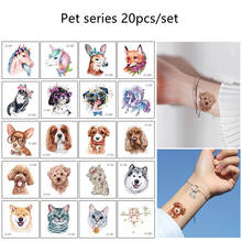 20Pcs/Set Cute Pet Design Waterproof Temporary Tattoo Stickers Tatto For Women Girl Body Art Water Transfer Fake Tattoos 2024 - buy cheap