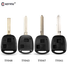 KEYYOU 10pcs Remote Car Key Shell Fob 2 Buttons For Toyota Yaris Prado Tarago Camry Corolla Replacement Car Uncut Key Blade Case 2024 - buy cheap