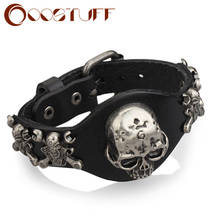 2021 bracelets & bangles Skull Men Jewelry Bracelet Men pulseira masculina mujer feminina Men Bracelet Genuine Leather Bracelet 2024 - buy cheap