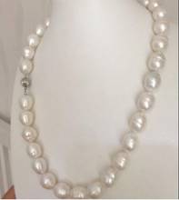 11x13 мм белый барочный овальный жемчуг ожерелье натуральный пресноводный жемчуг женские ювелирные изделия 35 см 43 см 15 ''17'' 2024 - купить недорого