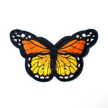 Mariposa amarilla (tamaño: 5,0x8,0 cm), aplique con parche bordado, suministros de costura de planchado para ropa, parches decorativos 2024 - compra barato