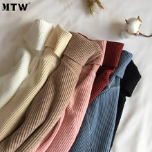 New Autumn Winter Women Turtleneck Knitted Sweater 2022 Casual Soft Long Sleeve Slim Jumper Korean Ribbed Pullover Tops 2024 - buy cheap