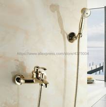 Grifo de latón montado en la pared para baño, mezclador de bañera con cabezal de ducha de mano, de lujo, Ntf401 2024 - compra barato