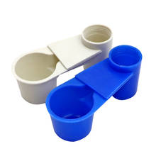 Bebedor azul com duas boca gaiola de pássaros, 50 peças acessórios bebedor para pássaros equipamento bebedouro de plástico tigela de água de alimentação de pássaros 2024 - compre barato