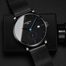 Carnival Mechanical Watch Men Black Mesh Steel Automatic Watches Luxury Waterproof Shockproof Blue Small Seconds Date Wristwatch 2024 - buy cheap