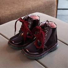 Marca Otoño Invierno niños botas cómodas niños niñas bebé zapatillas tobillo nieve botas niños zapatos de cuero 2024 - compra barato