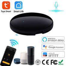 Controle remoto inteligente, controlador universal ir blaster com controle remoto ir, funciona com alexa, tuya, app smart home 2024 - compre barato