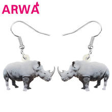 ARWA Acrylic Rhinoceros Earrings Drop Dangle Realistic Big Printing Animal Jewelry For Women Girls kids Classic Gift Accessories 2024 - buy cheap