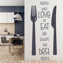 Kitchen Quote Wall Decal People Who Love To Eat Lettering Door Window Vinyl Stickers Restaurant Dining Room Interior Decor Q043 2024 - buy cheap