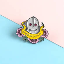 Flower Retro Robot Lapel Enamel Pins "YOU ARE WHO YOU CHOOSE TO BE" Brooches Badges Clothes Bag Pins Jewelry Gifts For friends 2024 - buy cheap