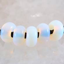 5Pcs Big Hole Beads Natural Stone White Opal 14mm Spacer Bead for Men Women DIY Jewelry Making Earring Ring Gem Bead K1019 2024 - buy cheap