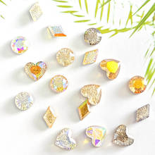 10 Uds. De diamantes de imitación 3D para decoración de uñas, joyería de fantasía Strass coreana, dijes súper brillantes redondos/Corazón, accesorios de gemas de manicura TG #43 2024 - compra barato