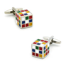 Fashion Magic Square Cufflinks Quality Brass Material Muti-color Cube Cuff Links Wholesale & Retail Free Shipping 2024 - buy cheap