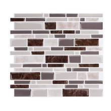 Adesivo de parede de mosaico 3d à prova d'água, descasca e adesivo de azulejos de cozinha 2024 - compre barato
