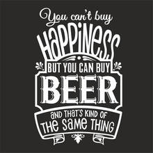 BEER Wall Sticker Pub Wall Decal Decor for Pub Restaurant Cafe Vinyl You Can't Buy Happiness But You Can Buy Beer Sticker HY1369 2024 - buy cheap