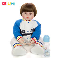 KEIUMI-Muñeca Reborn de silicona hecha a mano de 24 pulgadas, muñeco de bebé realista, de 60 cm, para regalo de cumpleaños 2024 - compra barato