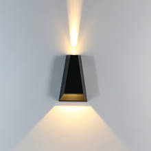 Светодиодная настенная лампа, уличный садовый светильник из алюминия для двора, крыльца, настенное бра для коридора, 10 Вт, IP65 2024 - купить недорого