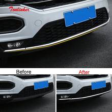 Tonlinker Exterior Front Racing bumper Cover sticker for Volkswagen T-ROC 2017-19 Car Styling 3PCS Stainless steel Cover sticker 2024 - buy cheap