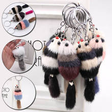 Cute Plush Fox Mouse Keychain Cartoon Animal Pendant Key Ring Women Girls Fluffy Bag Accessories Rabbit Fur Pompom Key Holder 2024 - buy cheap