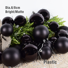 6/8cm Black Christmas Xmas Tree Matte Ball Hanging Home Party Ornament Decor Christmas supplies 2024 - buy cheap