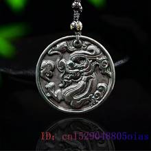 Jade Dragon Pendant Men Natural Carved Amulet Necklace Women Jewelry Chinese Gifts Gemstone Black Green Fashion Charm 2024 - buy cheap